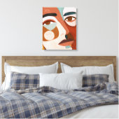 Geo Face Upclose Canvas Afdruk (Insitu (Slaapkamer))