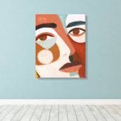 Geo Face Upclose Canvas Afdruk (Insitu (Houten vloer))