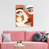 Geo Face Upclose Canvas Afdruk (Insitu (Woonkamer))