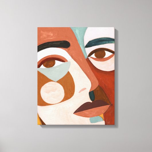 Geo Face Upclose Canvas Afdruk (Voorkant)