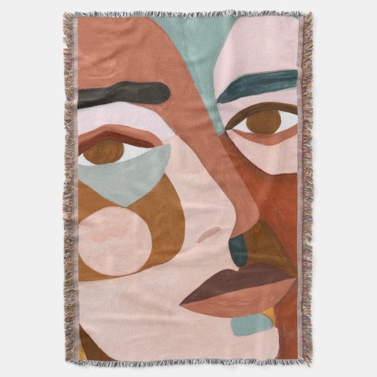 Geo Face Upclose Deken (Voorkant Verticaal)