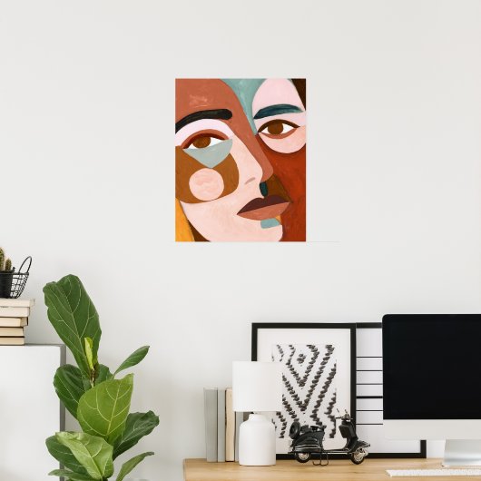 Geo Face Upclose Poster (Thuiskantoor)