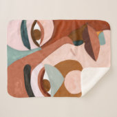 Geo Face Upclose Sherpa Deken (Voorkant (horizontaal))