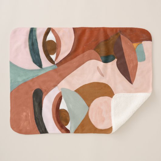 Geo Face Upclose Sherpa Deken (Voorkant (horizontaal))