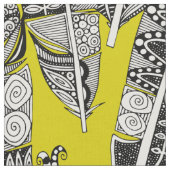 Geo Feathers Chartreuse Stof (Close Up)