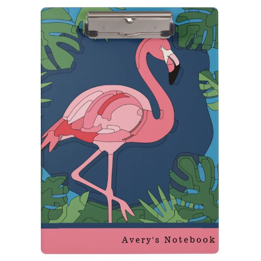 Geo Flamingo Puzzel Klembord (Voorkant)