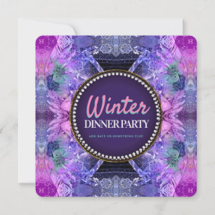 Geo Frills Paarse Pink Birthday Shower Party Kaart