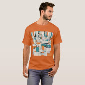 Geo Fusion: Modern grafisch print T-shirt (Voorkant volledig)