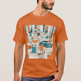 Geo Fusion: Modern grafisch print T-shirt