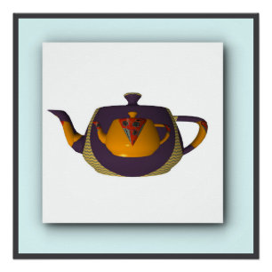 Geo Gele Paarse Dubbele Theepot Perfect Poster