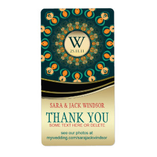 Geo Gems Monogram Bedankt Sticker Labels
