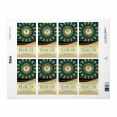Geo Gems Monogram Bedankt Sticker Labels (Full Sheet)