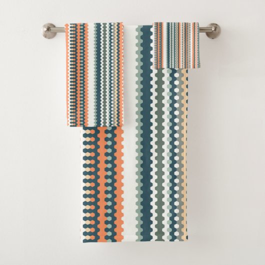 Geo-gestript design met kleurenafspelen bad handdoek (Insitu)