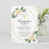 Geo Gold Floral Medical Nursing Graduation Party Kaart (Staand voorkant)