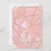 Geo Gold Folie Wedding Invitation Blush Waterverf Kaart (Achterkant)