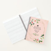 Geo Gold Lijst Blush Pink Floral Afstuderen Notitieboek (Binnen)