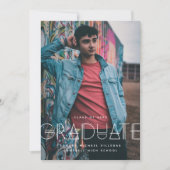 Geo Grad Modern Typography Graduation Announcement Save The Date (Voorkant)