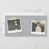 Geo Grey Criss Cross Kleur Blok Foto Afstuderen Bedankkaart (Achterkant)