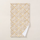 GEO GRID BLOCK GOLD BRONZE BATHROOM TOWEL SET BAD HANDDOEK (Handdoek)