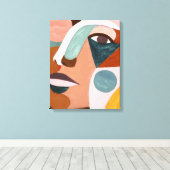 Geo Half Face Canvas Afdruk (Insitu (Houten vloer))
