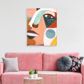 Geo Half Face Canvas Afdruk (Insitu (Woonkamer))
