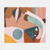 Geo Half Face Fleece Deken (Voorkant (Horizontaal))