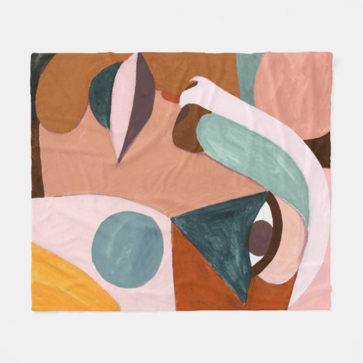 Geo Half Face Fleece Deken (Voorkant (Horizontaal))