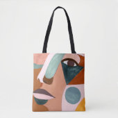 Geo Half Face Tote Bag (Voorkant)