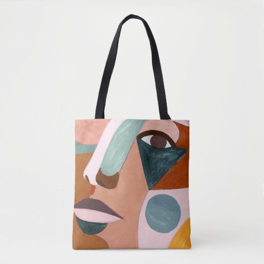 Geo Half Face Tote Bag (Voorkant)