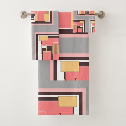 Geo-handdoekset midden bad handdoek (Insitu)