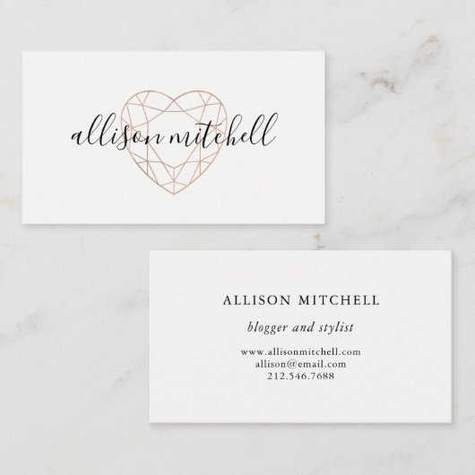 Geo Heart en Typografie Visitekaartje (Voorkant / Achterkant)