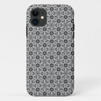 Geo Hexagon Black + Silver Pattern iPhone 5 Hoesje