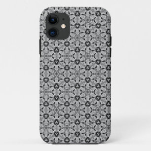 Geo Hexagon Black + Silver Pattern iPhone 5 Hoesje