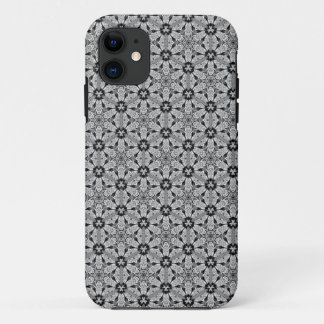 Geo Hexagon Black + Silver Pattern iPhone 5 Hoesje