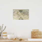 Geo-Hydrografisch Mappamonde Poster (Keuken)