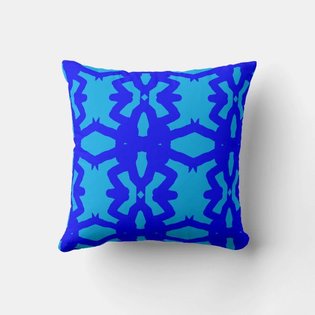 Geo Intertwine Blauw Kussen (Achterkant)