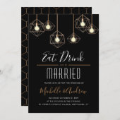 Geo Lights Eet Drink en trouwen bruiloft Kaart (Voorkant / Achterkant)