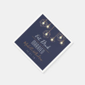 Geo Lights Eet Drink en trouwen Navy Wedding Servet (Hoek)