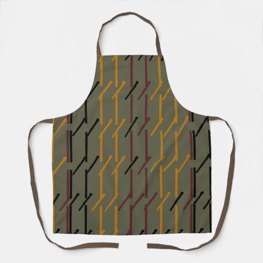 Geo Lijn Mix Streep Keuken Chef Schort (Voorkant)