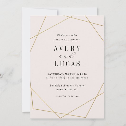 Geo Lijst EDITABLE COLOR Wedding Invitation GEO (Voorkant)