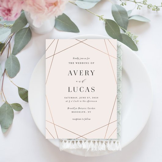 Geo Lijst EDITABLE COLOR Wedding Invitation GEO Bedankkaart