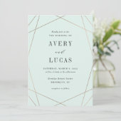 Geo Lijst EDITABLE COLOR Wedding Invitation GEO Bedankkaart (Staand voorkant)