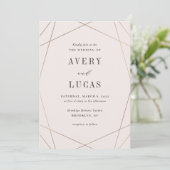 Geo Lijst EDITABLE COLOR Wedding Invitation GEO Bedankkaart (Staand voorkant)