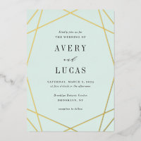 Geo Lijst Folie Editable Color Wedding Invitation 