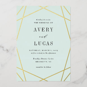 Geo Lijst Folie Editable Color Wedding Invitation  Uitnodiging