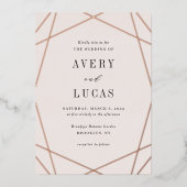 Geo Lijst Folie Editable Color Wedding Invitation  Uitnodiging (Voorkant)