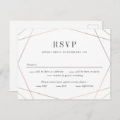 Geo Lijst Wedding RSVP Reply Card Briefkaart (Voorkant / Achterkant)