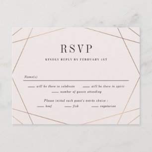Geo Lijst Wedding RSVP Reply Card Briefkaart