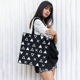 Geo Line Triangle Tote Bag