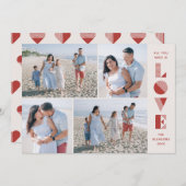 Geo Love 4-Photo Valentijnsdag Kaart — Cherry (Voorkant / Achterkant)